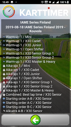 KartTimer Result Browser Screen 3