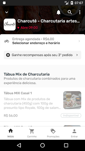 Android application Charcutê Charcutaria artesanal screenshort