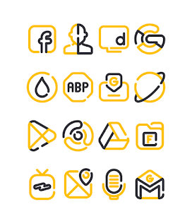 Lineblack – Screenshot des gelben Symbolpakets