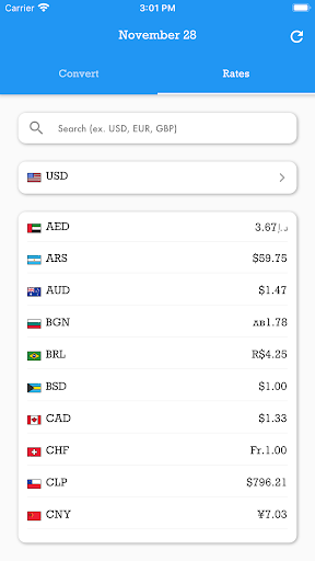 Currency Converter & Exchange Screen 2