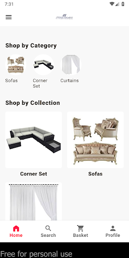 Android application Al Tabahi Furniture screenshort