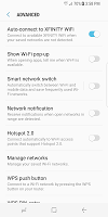 screenshot of XFINITY WiFi Settings