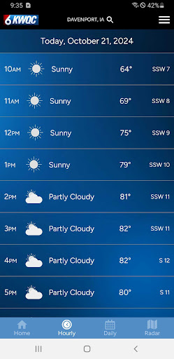 Screenshot of KWQC First Alert Weather