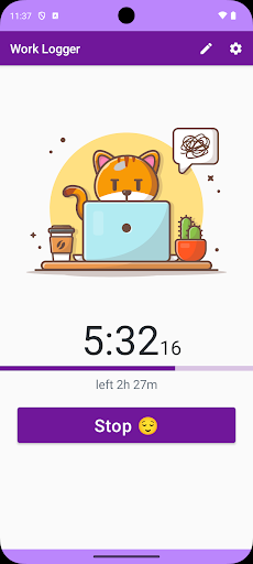 Cozy Work Logger Screen 2