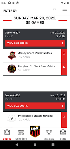 Android application Atlantic Hockey Federation screenshort