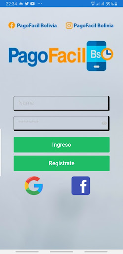 Android application PagoFacil Bolivia screenshort