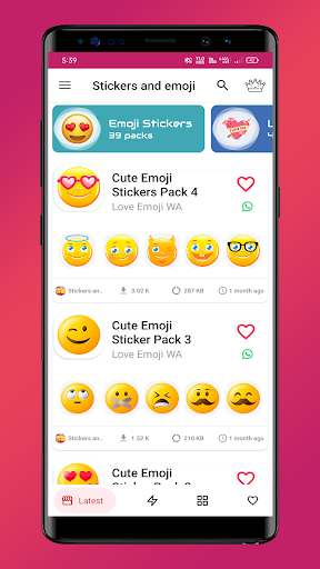 Android application WASticker - Stickers and emoji screenshort