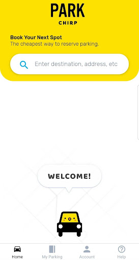 Android application ParkChirp screenshort