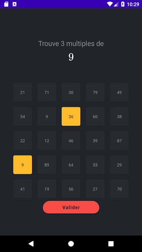 Android application INTGRL : Maths, multiplication screenshort