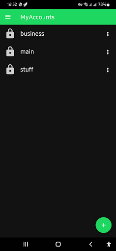 Android application MyAccounts Password Manager screenshort