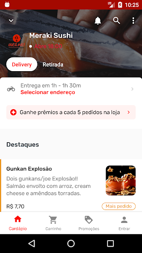 Android application Meraki Sushi screenshort