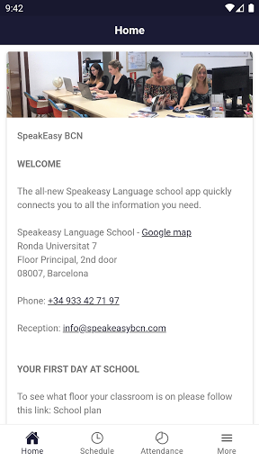 Android application Speakeasy Spanish School screenshort