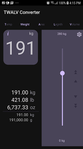 TWALV Unit Converter Screen 2