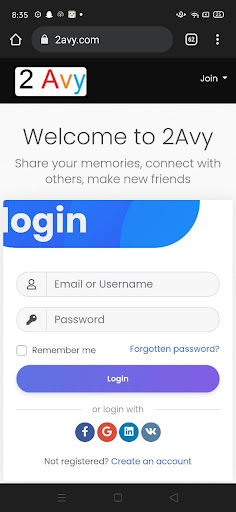 Android application 2avy social screenshort