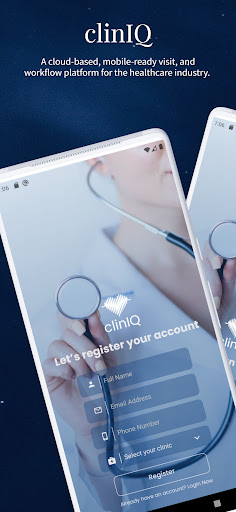 Android application clinIQ screenshort