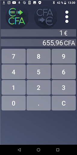 Android application Euro to CFA Franc Converter screenshort