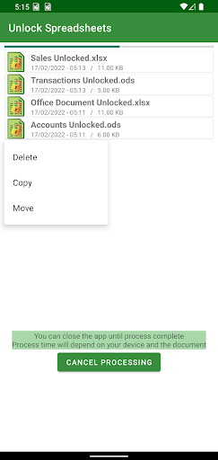 Unlock Spreadsheets Screen 3