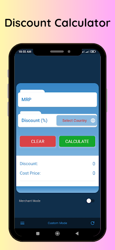 Android application Discount Calculator screenshort