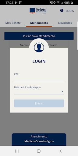 Android application Seleto Seguro Viagem screenshort
