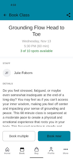Screenshot of True North Yoga Paducah