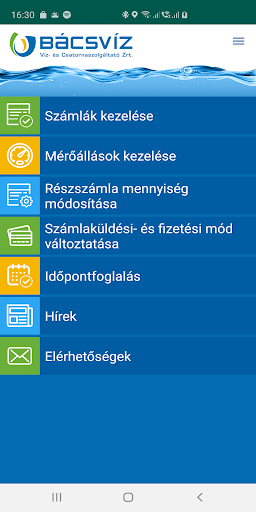 Android application BÁCSVÍZ screenshort