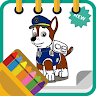 Dog Patrol Coloring Game game apk icon