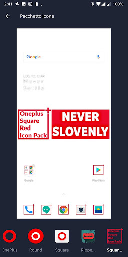 Square Red Icon Pack Oneplus S