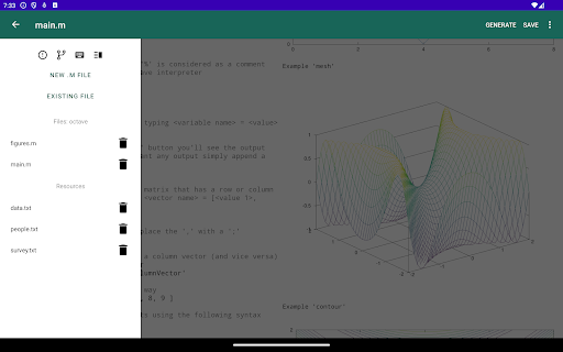 Screenshot of Anoc Octave Editor