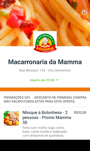 Android application Macarronaria da Mamma screenshort