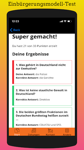 Einbürgerungsmodelltest: LiD Screen 2