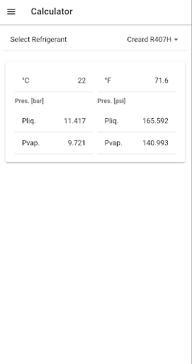 DAIKIN Refrigerants Screen 2