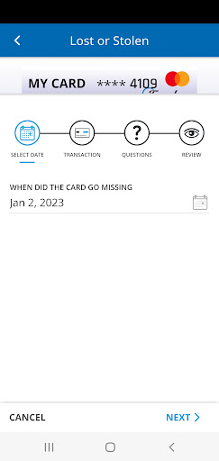 FreedomCU Card Control Screen 3