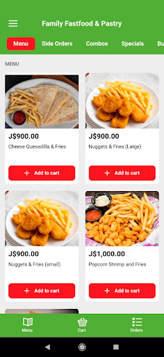 Android application Family Fastfood & Pastry screenshort