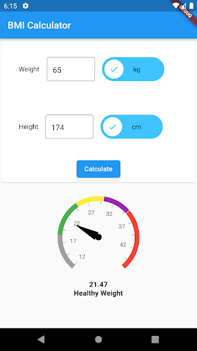 BMI & Ideal Weight Calculator Screen 2