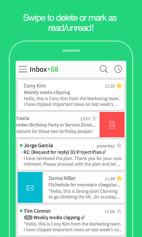 Android application NAVER Mail screenshort