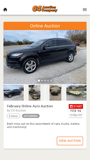 Android application C4 Auction screenshort