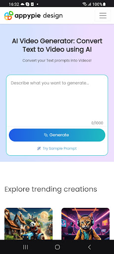 Android application AI Video Generator screenshort