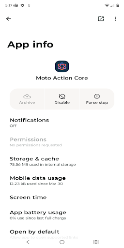 Screenshot of Moto Action Core