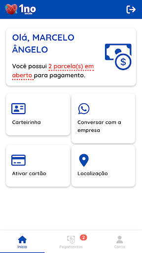 Android application 1no Saúde screenshort