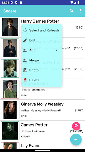 Secere Family Tree Screen 2