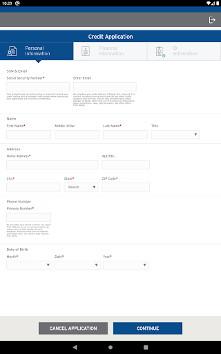 Screenshot of Citi Retail Point of Sale