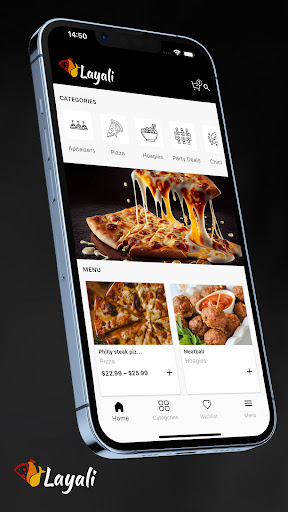 Android application Layali Pizza screenshort
