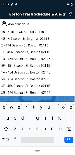 Boston Trash Schedule & Alerts Screen 2