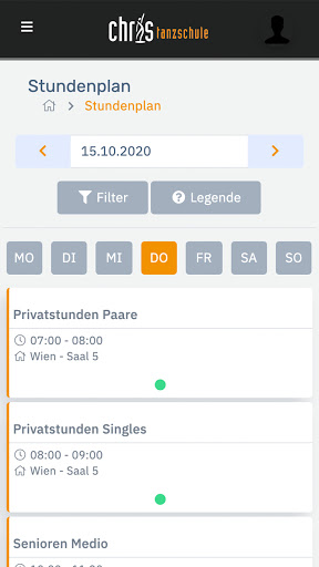 Android application Tanzschule Chris screenshort