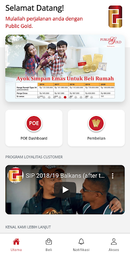 Android application Public Gold Indonesia screenshort