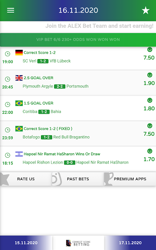 Alex VIP Correct Score Tips Screen 3