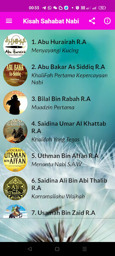 Android application Kisah Para Sahabat RASULULLAH screenshort