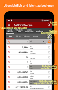1A Einheiten-Umrechner pro Screenshot