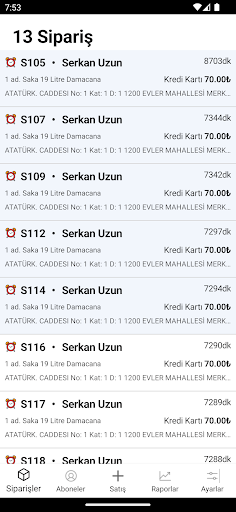Saha Sipariş Screen 2