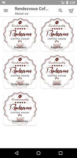 Android application Rendezvous Coffee House screenshort